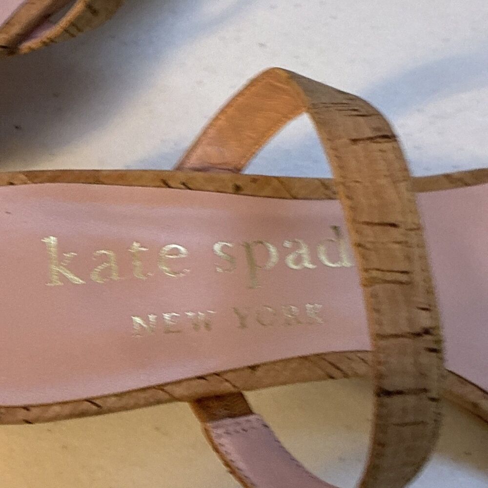 Kate Spade Sandal Women’s New York Palm Springs Leather Slide Natural Sz 8B Shoe - Picture 10 of 15